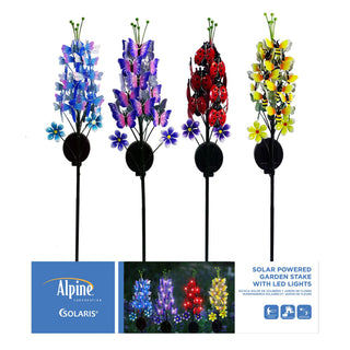 Solar Insect Bouquet Garden Stake with LEDs - Display of 8