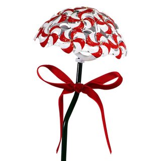 Solar Peppermint Candy Stake with LED Lights