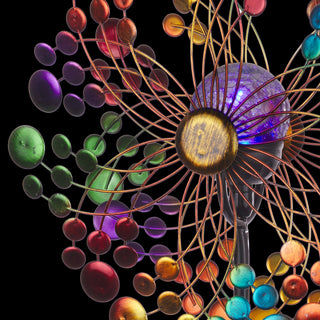 Solar Ecliptic Wind Spinner Stake with Color Changing LEDs
