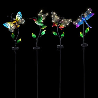 Solar Metal Dragonfly/Butterfly/Hummingbird/Bee Stake w/ LED