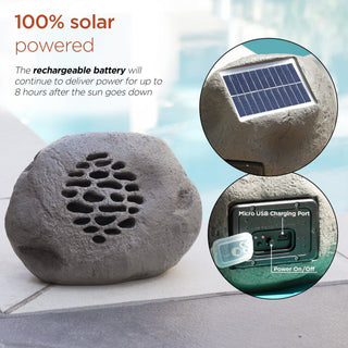 Solar Gray Bluetooth Enabled Rock Speaker