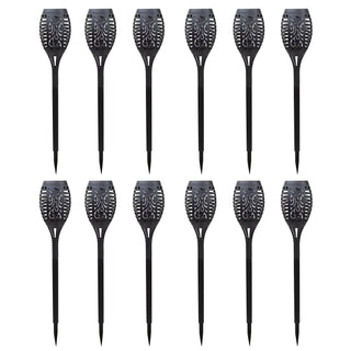 Solar Black Torch Flame Pathway LED Light