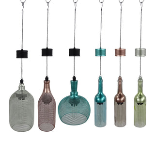 Solar Hanging Mesh Lantern with Metal Stand
