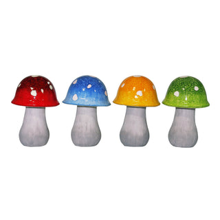 Colorful Polka Dot Ceramic Mushroom Statue
