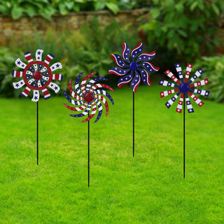 Patriotic Windmill Garden Stake