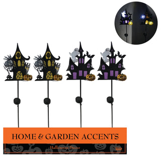 Solar Haunted House Stakes w/ LED Lights