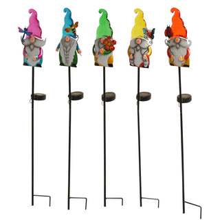 Solar Colored Hat Gnome Garden Stake w/ LED