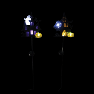 Solar Haunted House Stakes w/ LED Lights