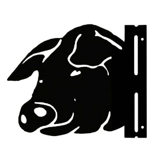 Farm Metal Pig Peeking Fence or Post Decor