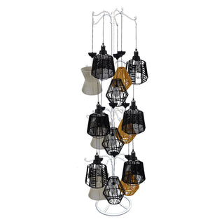 Solar Natural Rope Hanging Lantern w/Stand