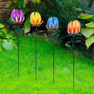 Metal Flower Garden Stakes