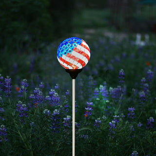 Solar Mosaic American Flag Garden Stake