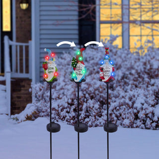 Solar Winter Home Gnomes Garden Stake