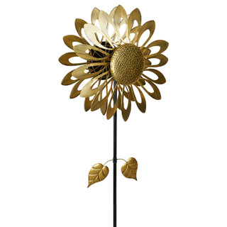 Yellow Sunflower Kinetic Wind Spinner Stake