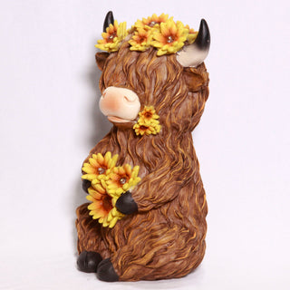 Solar Highland Cow Decor