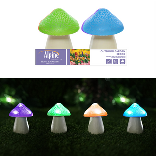 Solar Colorful Mushroom Decor