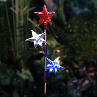 Solar Powered Star Trio Garden Stakes w/ LED