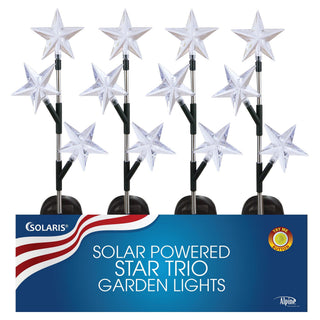 Solar Powered Star Trio Garden Stakes w/ LED