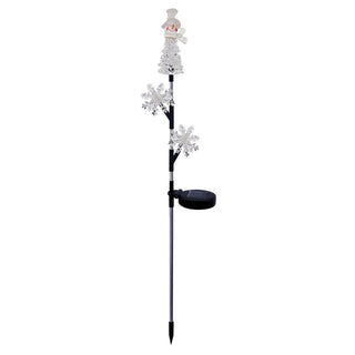 Solar Snowman & Snowflake Stake