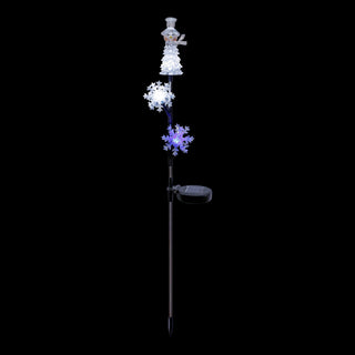 Solar Snowman and Snowflakes Christmas Stake with LED Lights