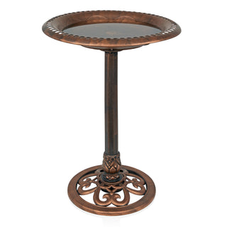 Bronze Pedestal Birdbath w/ Scrollwork Base