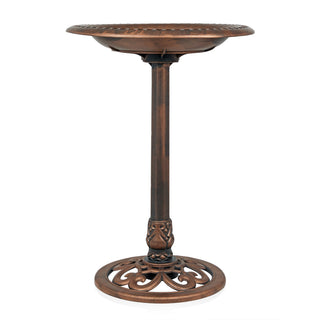 Bronze Pedestal Birdbath w/ Scrollwork Base