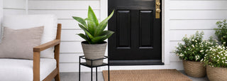 12" White Stone Finish Fluted Round Planter w/ Drainage Hole