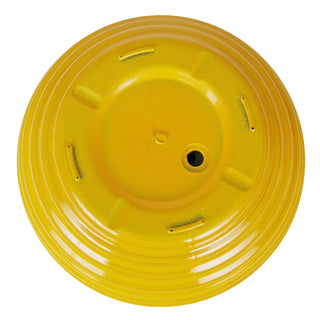 12" Yellow Ribbed Plastic Planter