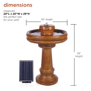 Solar Brown Cascading Vase Fountain w/ Cool White LED Lights