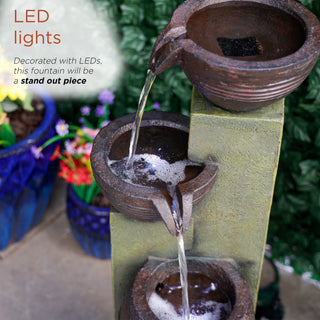 3-Tier Basins Fountain with LED Lights