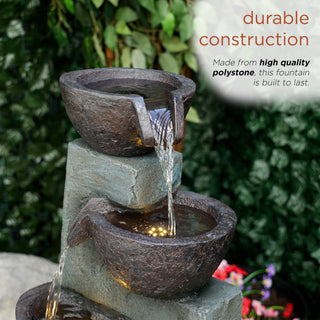 5-Tier Bowls Waterfall Fountain with LED Lights