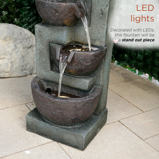 5-Tier Bowls Waterfall Fountain with LED Lights
