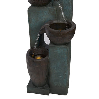 4-Tier Bowls Cascading Fountain with LED Lights