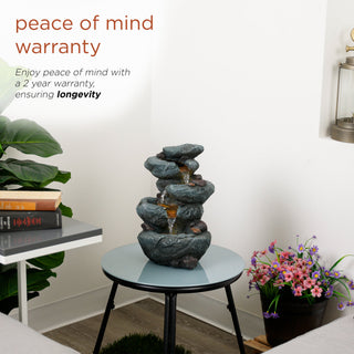 3-Tier Rock Fountain with LED Lights