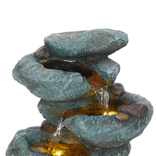 3-Tier Rock Fountain with LED Lights