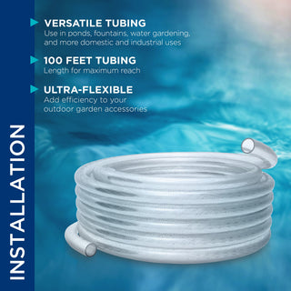 1/2" I.D. x 3/4" O.D. PVC Clear Braided Tubing x 100' Coil