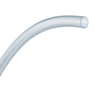 1/4" I.D. x 0.432" O.D. PVC Clear Braided Tubing x 100' Coil