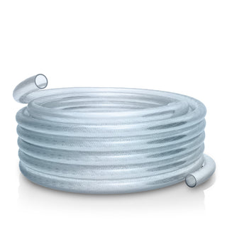 3/8"  I.D. X 0.594" O.D. PVC Clear Braided Tubing x 100' Coil