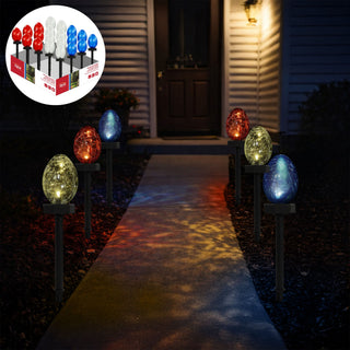 Solar Crackle Glass Stake