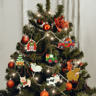 Wooden Christmas Farm Ornaments- Assorted 80 per Inner Box