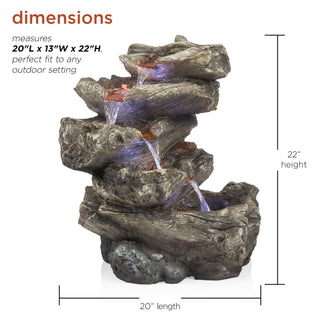 5-Tier Rainforest Fountain with LED Lights