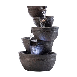 Tiering Bowls Tabletop Fountain with LED Lights
