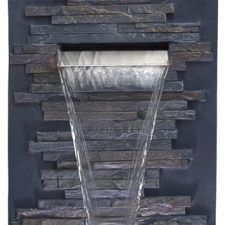 Modern Stone Wall Fountain with LED Lights