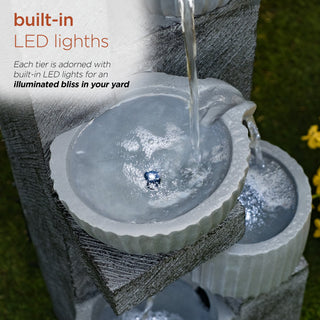 5-Tiered Pot Fountain with LED Lights