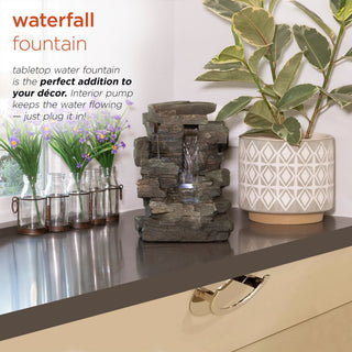 Cascading Tabletop Fountain with LED Lights