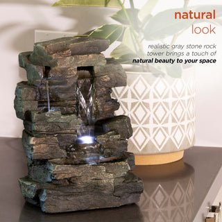 Cascading Tabletop Fountain with LED Lights