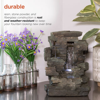 Cascading Tabletop Fountain with LED Lights