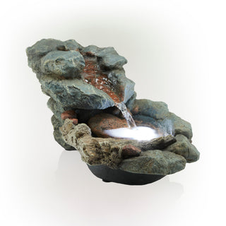 Rock Waterfall Fountain with LED Lights