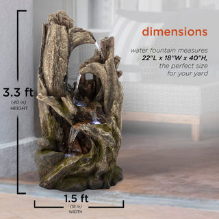Tiered Rainforest Tree Trunk Fountain