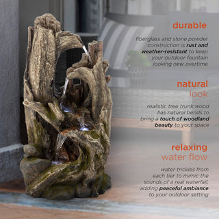 Tiered Rainforest Tree Trunk Fountain